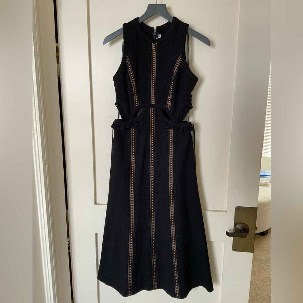 Self Portrait black cut-out midi dress